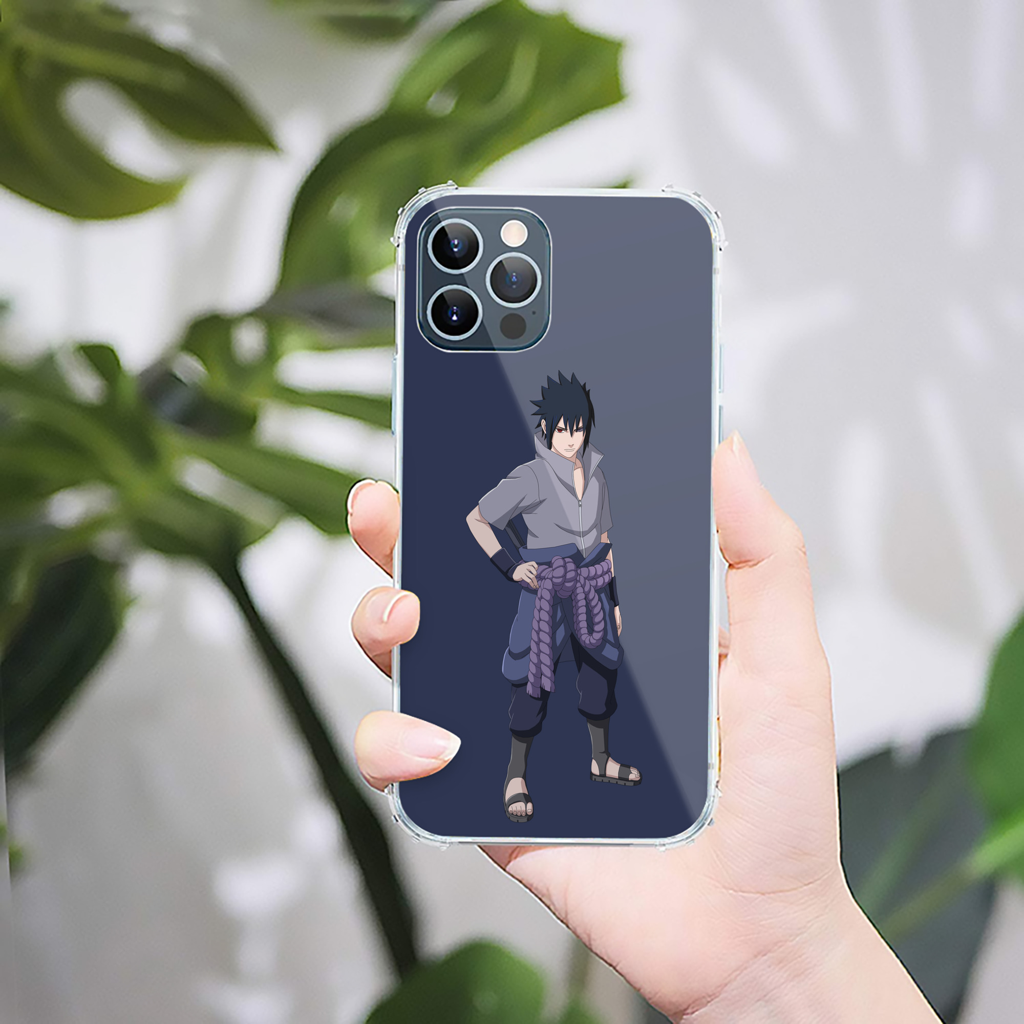 （画像用） NARUTO -ナルト- うちは サスケ Uchiha Sasuke 【iPhone 12シリーズ対応】透明スマホケース（クリアソフトケース）